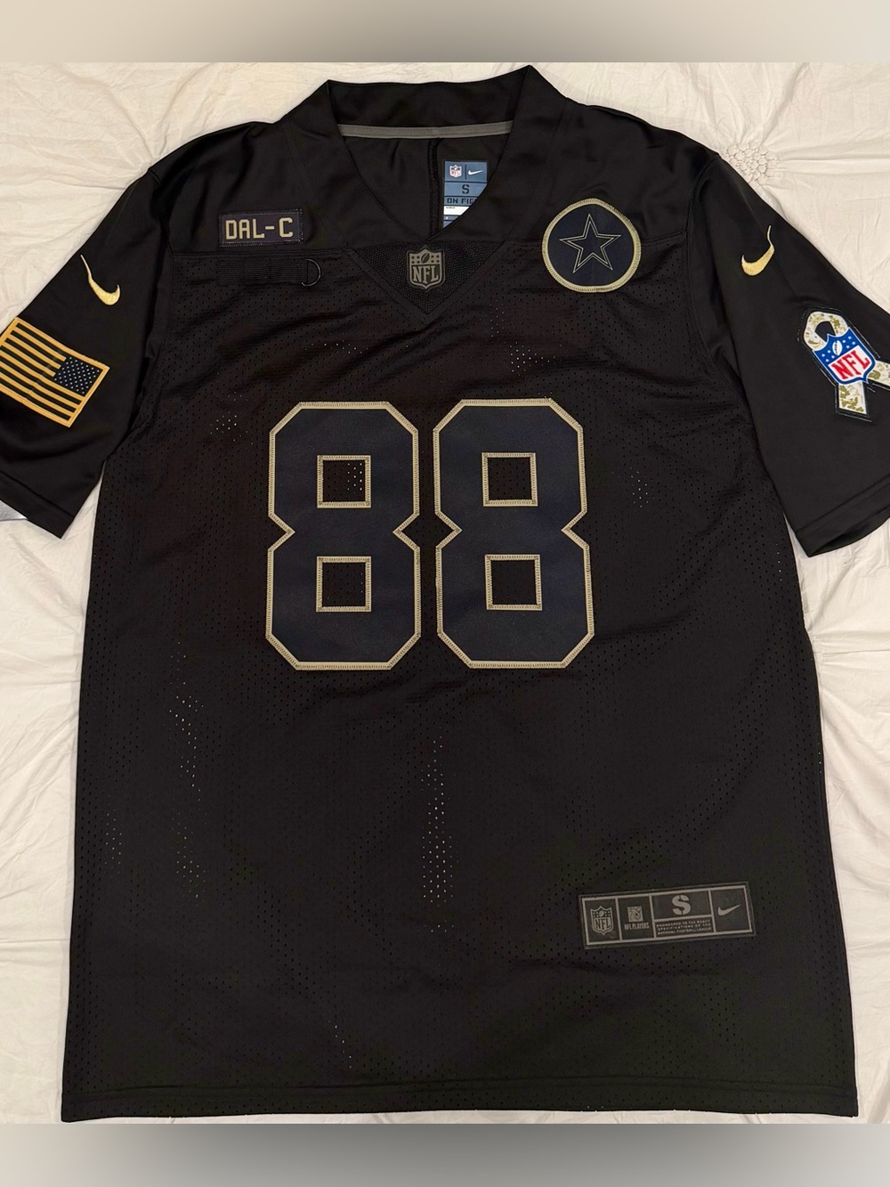 Nike Dallas Cowboys CeeDe Lamb #88 Black Military Tribute Jersey Size S